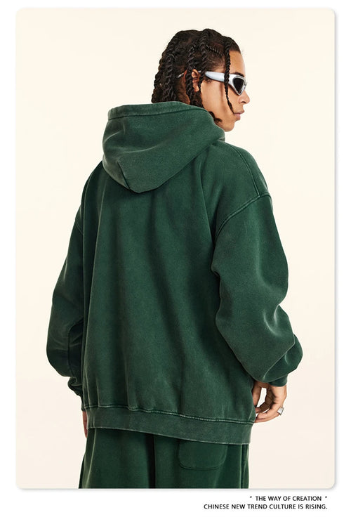 Obsidian Phoenix Drift 332GSM Washed Fleece Hoodie