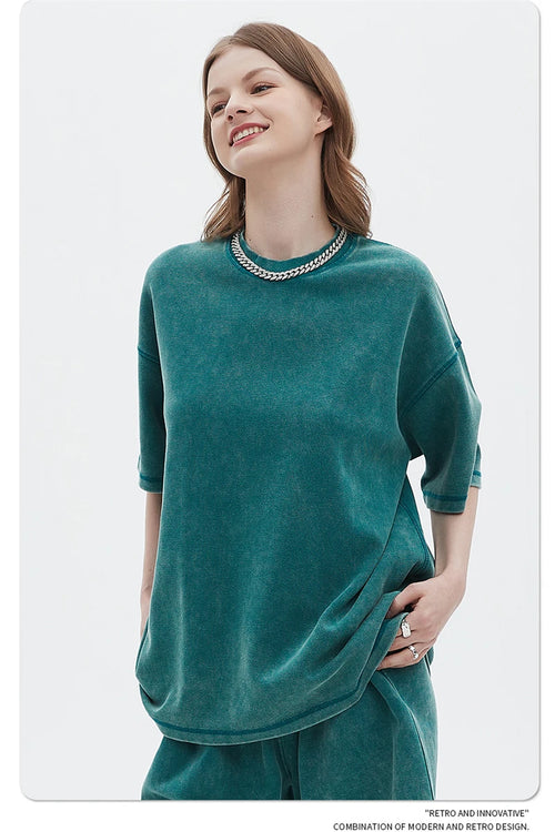 Obsidian Phoenix Unisex Luxury Heavyweight Batik Washed T-Shirt - 400gsm Retro Oversized Tee