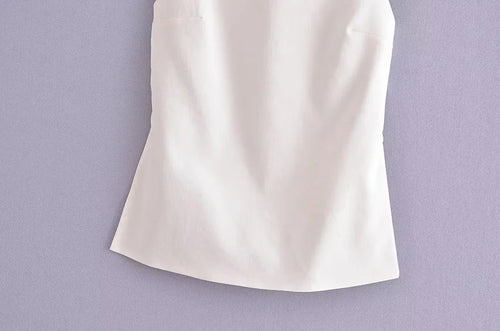 Celestial Comfort Backless Crop Top - Black/White, Sleeveless with Thin Straps, Sexy Party Streetwear Summer Style - Celestial Comfort Clothing