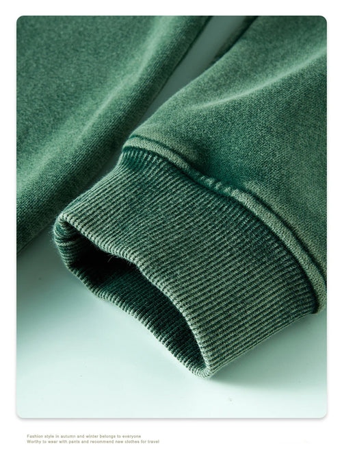 Obsidian Phoenix Kids' Luxury Double-Head Zipper Hoodie - 355gsm Retro Washed Thick Warm Hooded Sweater Jacket